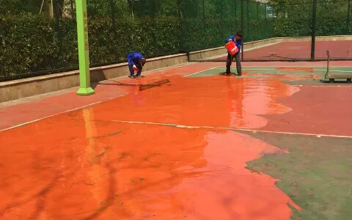 浙江藍天環保塑膠籃球場維修